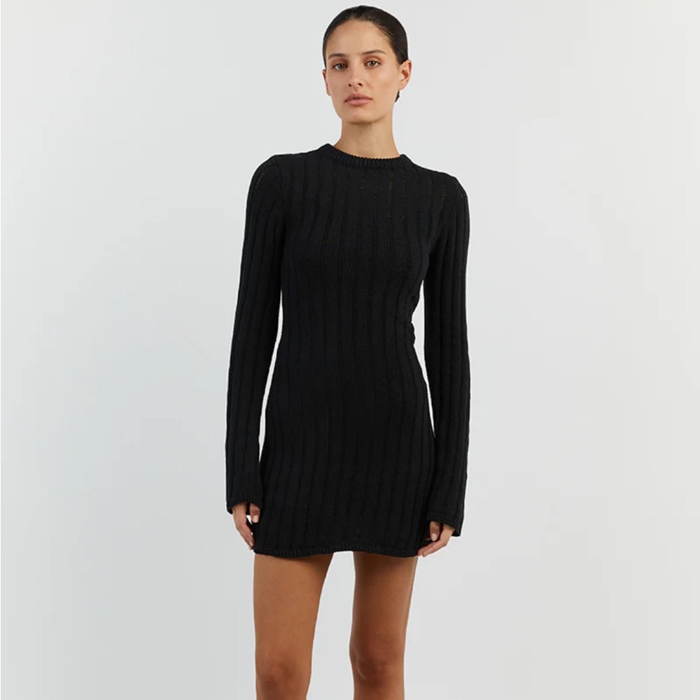 DISSH STEVIE BLACK LONG SLEEVE MINI DRESS